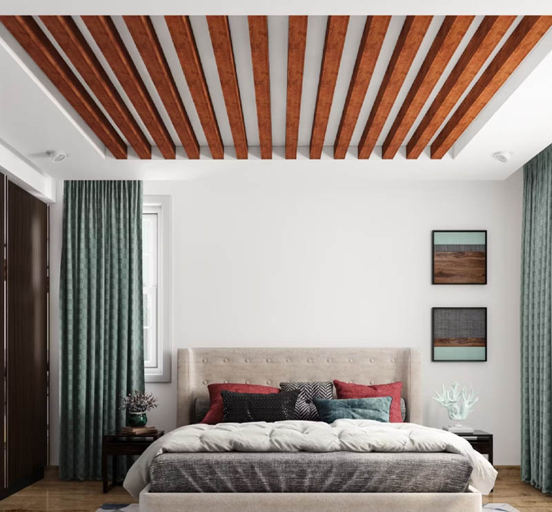 plafron kamar tidur sederhana Kayu Kombinasi