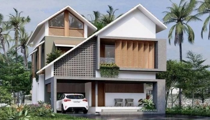 Rumah 2 Lantai Atap Miring