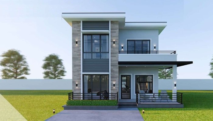 Rumah 2 Lantai Balkon Nyaman minimalis modern elegant