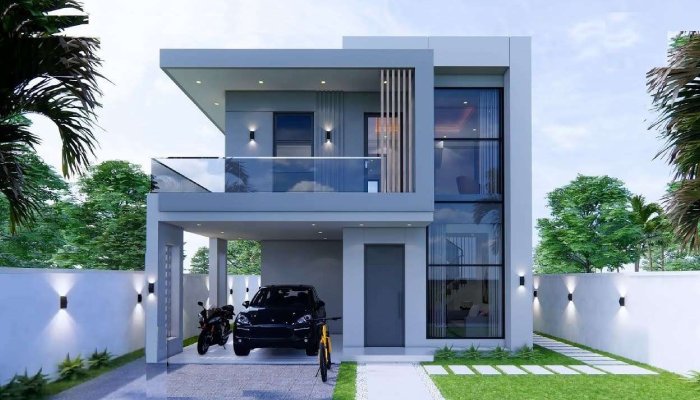 Rumah 2 Lantai Jendela Besar