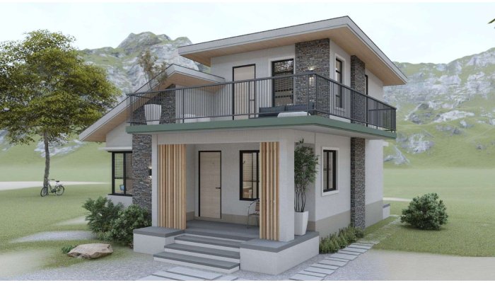 Rumah 2 Lantai Minimalis Elegan modern
