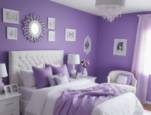 cat kamar anak perempuan 2 warna Lavender dan Putih