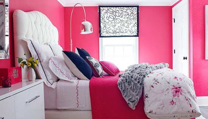 cat kamar anak perempuan 2 warna Merah Muda dan Putih