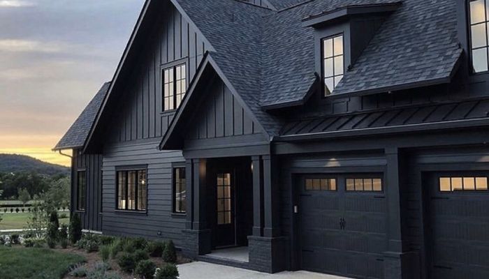 warna cat Hitam rumah bagian luar yang elegan dan mewah