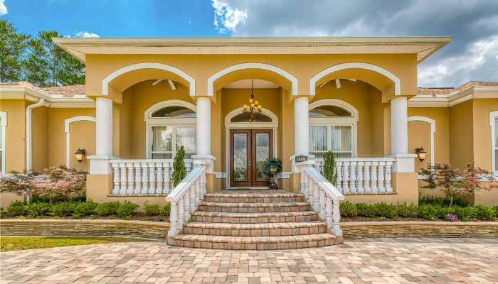 warna cat Kuning Mustard rumah bagian luar yang elegan dan mewah