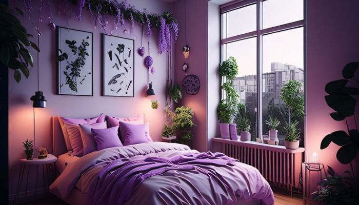 warna cat Lavender kamar yang bagus untuk perempuan