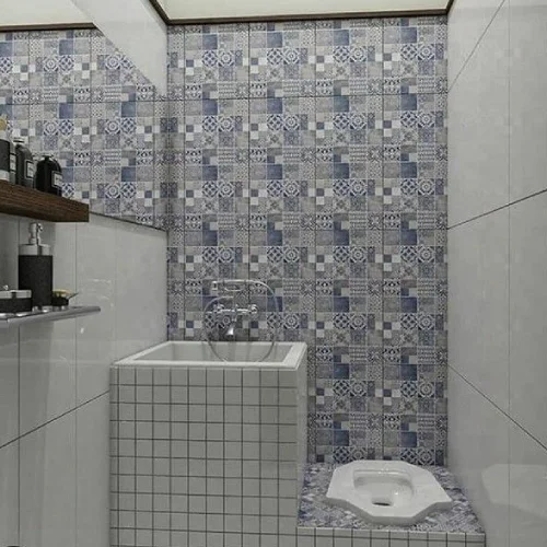 Desain Kamar Mandi Motif Biru