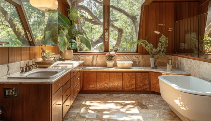Kamar Mandi Desain Interior Mid-Century Modern
