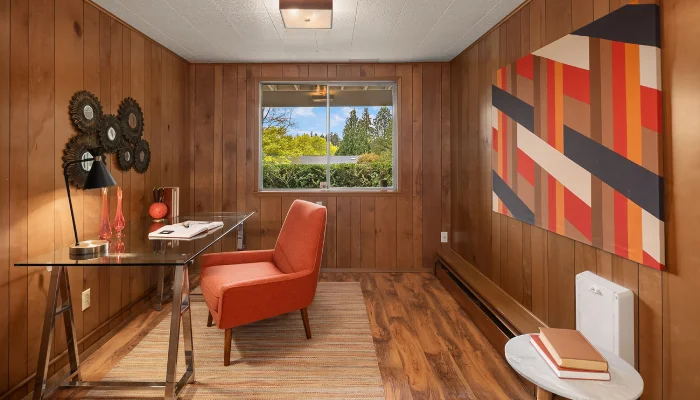 Ruang Kerja Desain Interior Mid-Century Modern