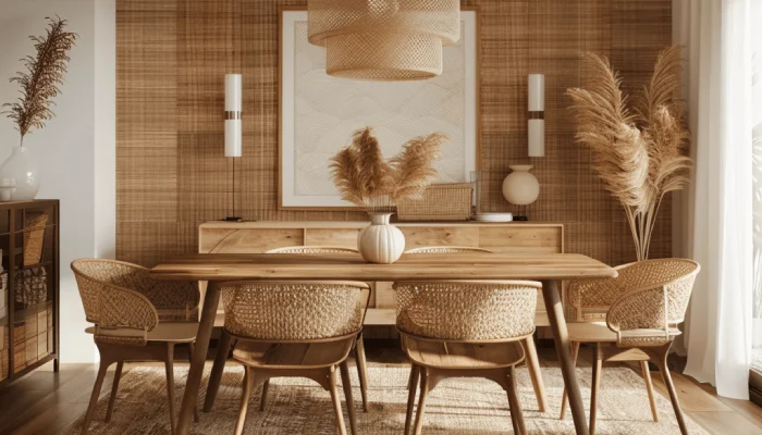 Ruang Makan Desain Interior Mid-Century Modern