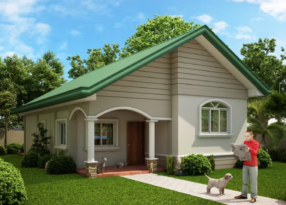 gambar model rumah sederhana tapi indah pintu tengah