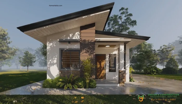 model rumah sederhana tapi indah dengan atap miring