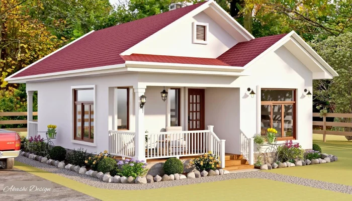 model rumah sederhana tapi indah genteng warna merah