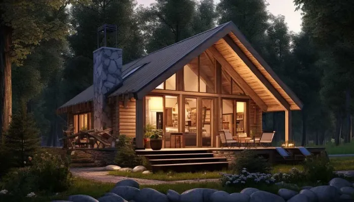 desain model rumah kayu sederhana tapi indah tumbuhan