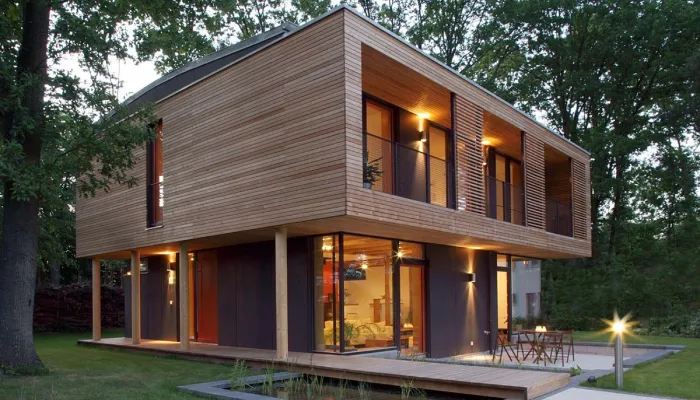 desain model rumah kayu sederhana tapi indah 2 lantai