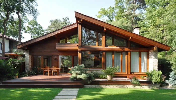 desain model rumah kayu sederhana tapi indah aesthetic