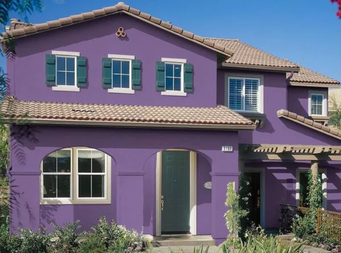 Warna Cat Rumah Klasik Bagian Luar Lavender Lembut