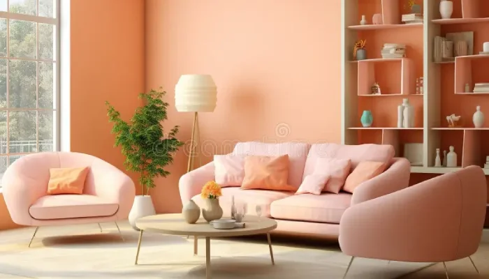 warna peach untuk ruang tamu