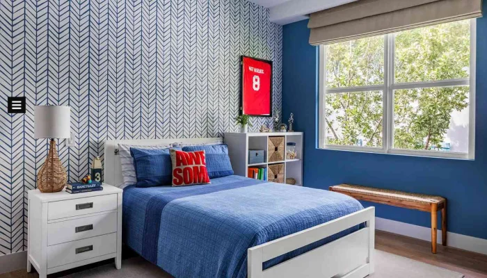 desain kamar tidur anak laki laki jendela besar