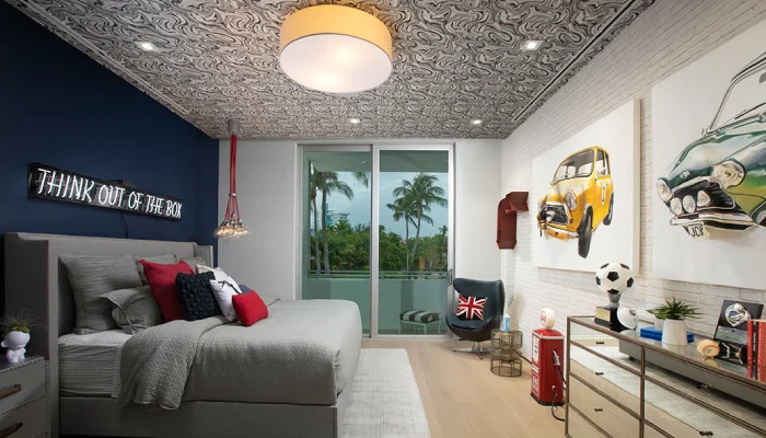 desain kamar tidur anak laki laki karpet minimalist