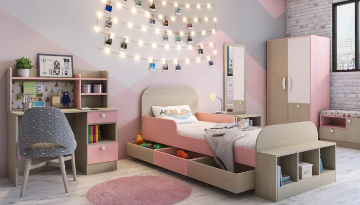 desain kamar tidur anak perempuan dengan ranjang multifungsi