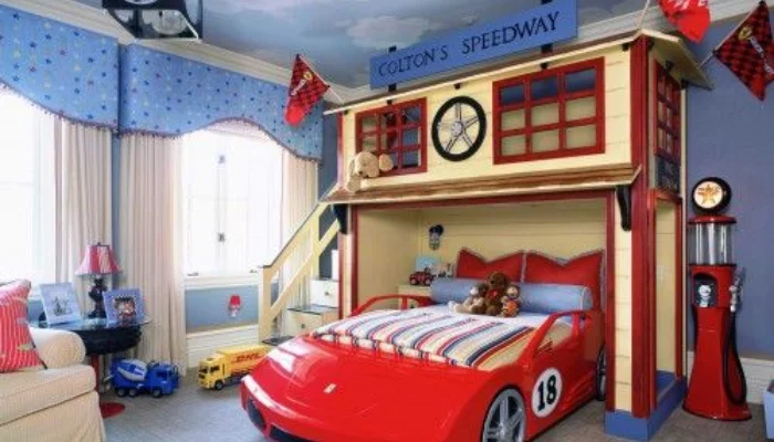 desain kamar tidur anak laki laki mobil