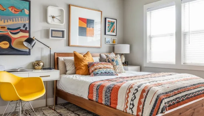 desain kamar tidur anak perempuan minimalis sederhana abstrack
