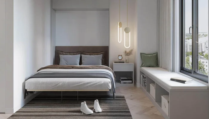 desain kamar tidur minimalis ukuran 3x3 warna cerah