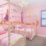 dekorasi kamar tidur anak perempuan tema pink