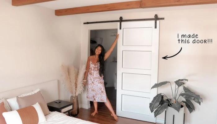 dekorasi kamar tidur sempit pintu geser