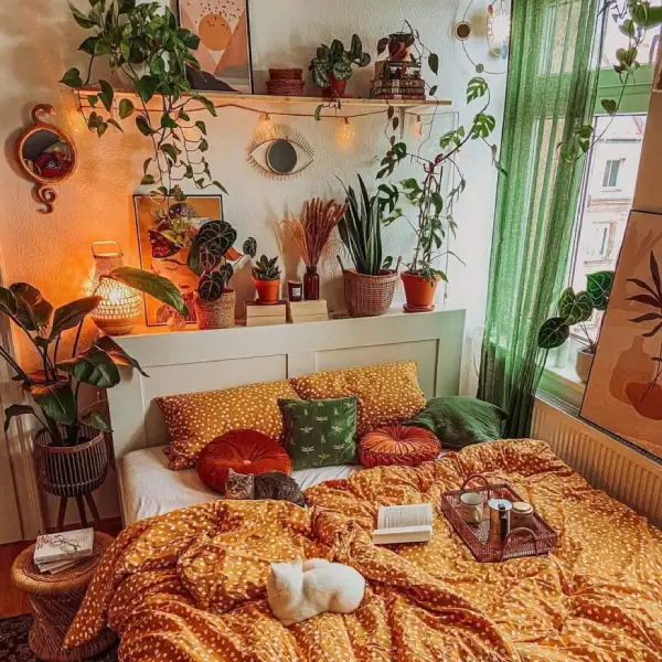 dekorasi tempat tidur hiasan kamar aesthetic