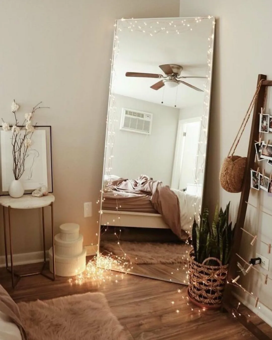kaca besar hiasan kamar aesthetic