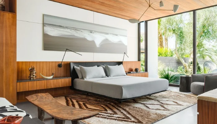 Kamar Tidur Minimalis Kayu Bertekstur