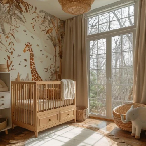 desain kamar bayi laki laki serba warna coklat