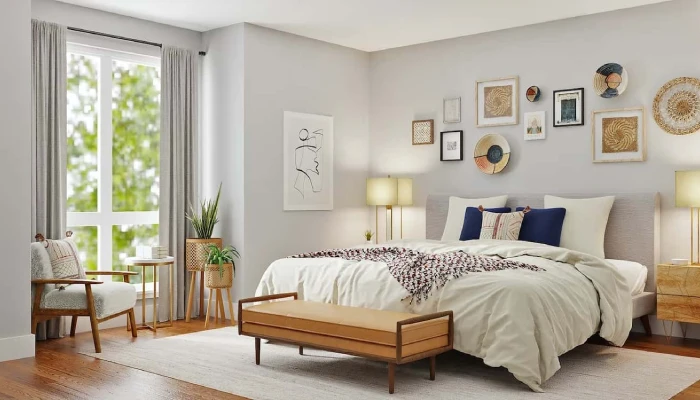 desain kamar tidur sederhana banyak dekorasi