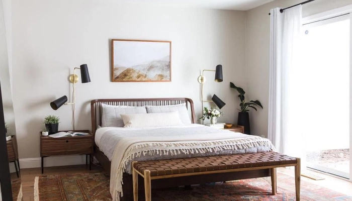desain kamar tidur sederhana rak penyimpanan
