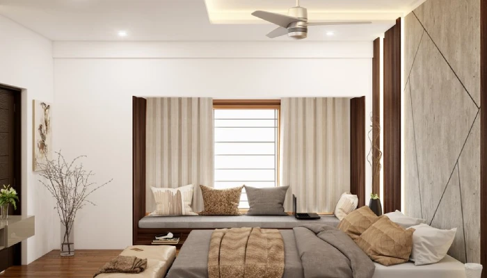 desain kamar tidur sederhana dengan kipas