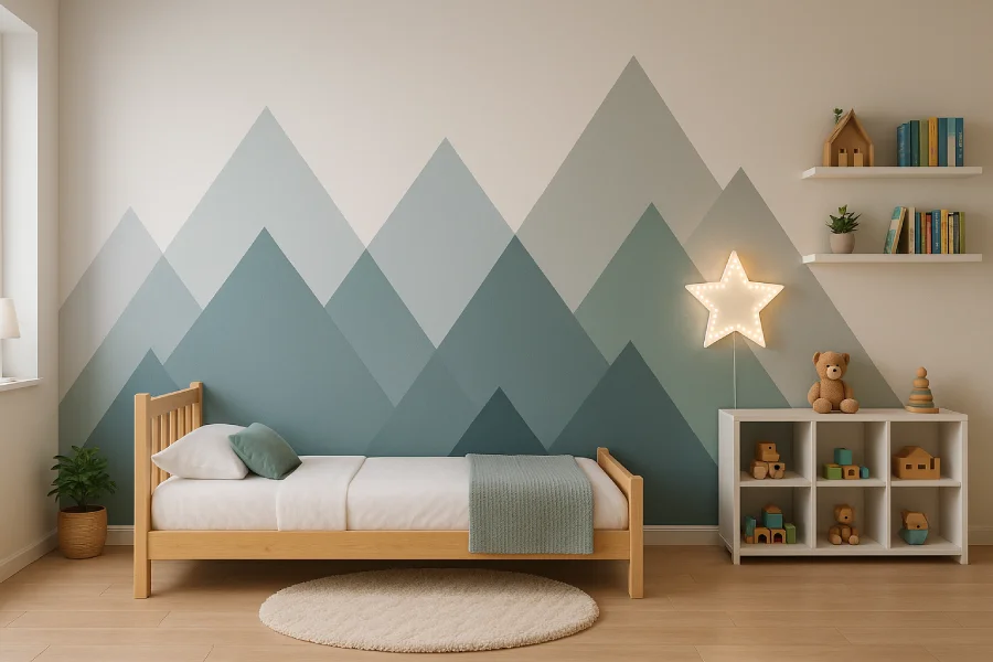 desain cat Kamar Gunung Geometris
