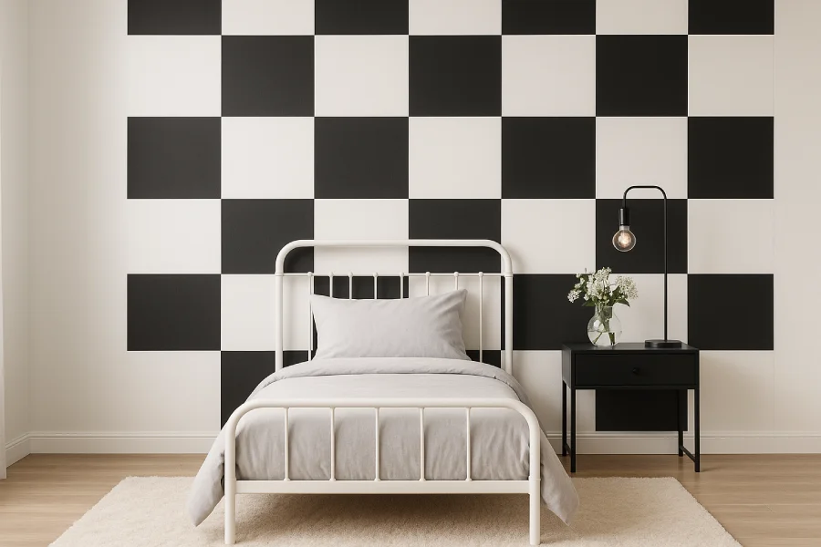 desain cat Kamar Kotak Monokrom