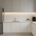desain dapur minimalis 3x4 warna putih