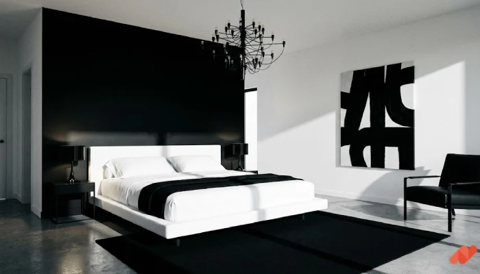 14desain kamar tidur utama Monochrome Style