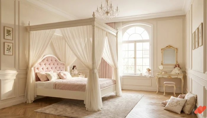 1desain kamar tidur mewah anak perempuan Canopy Dream