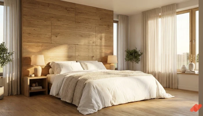 1desain kamar tidur utama Headboard Kayu