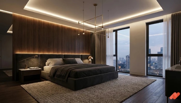 4desain kamar tidur utama Luxury Lighting