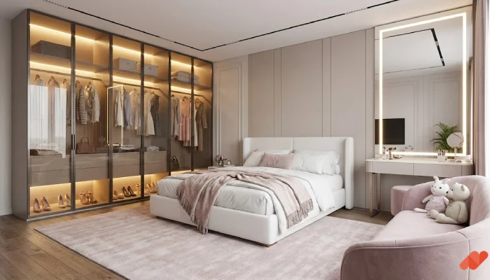 5desain kamar tidur mewah anak perempuan Luxury Wardrobe
