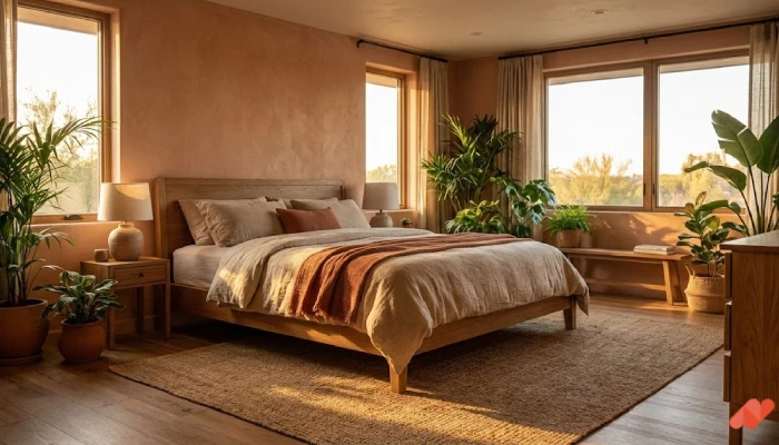 6desain kamar tidur utama Earth Tone