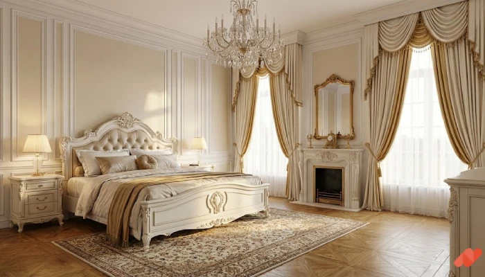 9desain kamar tidur utama Classic Elegant