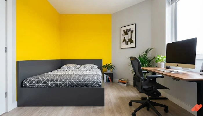desain kamar tidur warna kuning