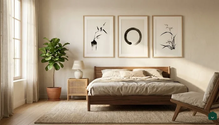 6kamar tidur minimalis modern Japandi Warm Accent