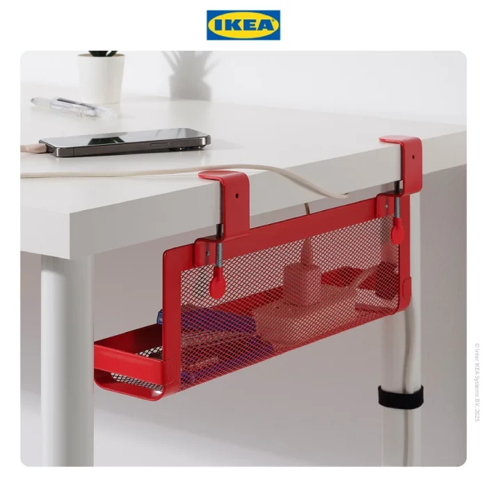 IKEA FORSASONG Baki _ Rak Gantung Pengatur Kabel Bawah Meja 38 cm (2)